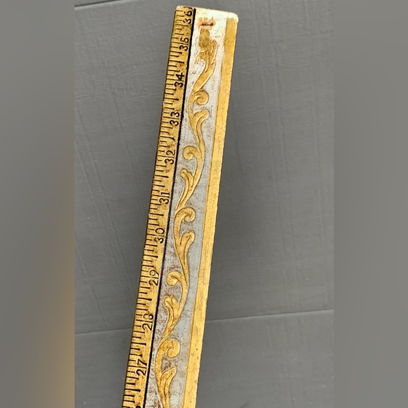 Vintage CE Made in Italy Ornate Pressed Embellished Gold Painted Yard Stick - Picture 13 of 15